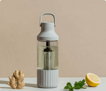 Glass bottle for making infusions and taking blends to-go